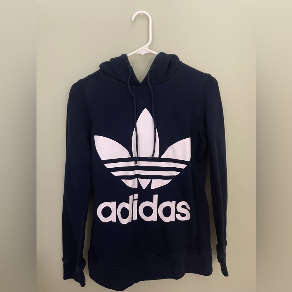 Adidas Navy Blue Hoodie With Logo